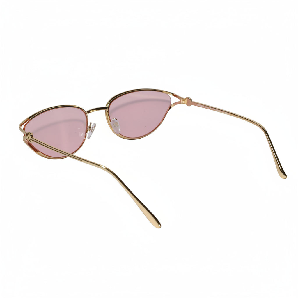 Oval Sunglasses Gold Metal Frame Pink Lens Sunglasses For Women-ELS2026S09-PNK GLD