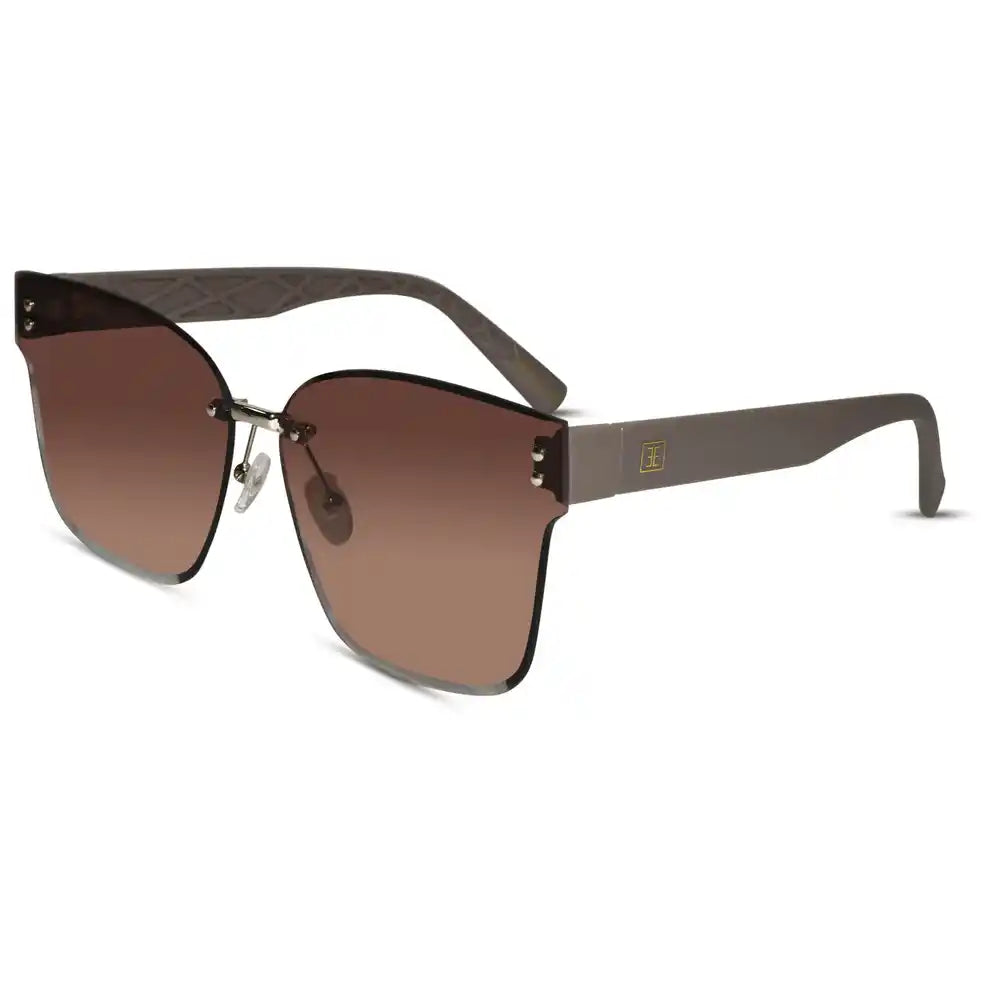 Try adjustable Brown Rimless Sunglasses unisexn retro browline UV-protected thick frame flexible shades