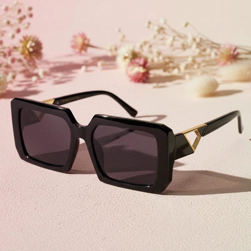 Oversize Crystal Square Sunglasses For Women LKS982-BLK