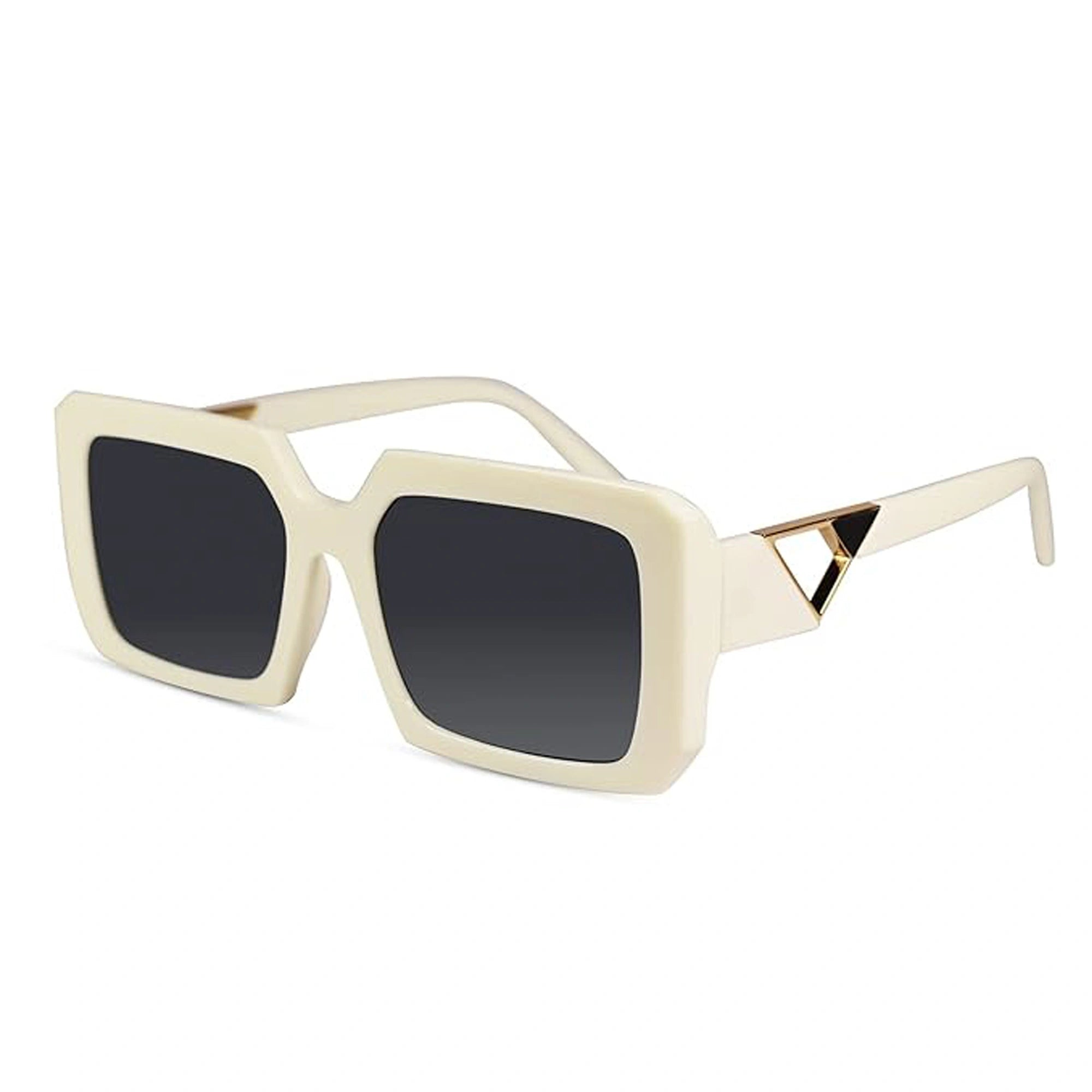 Oversize Crystal Square Sunglasses For Women LKS982-WHITE