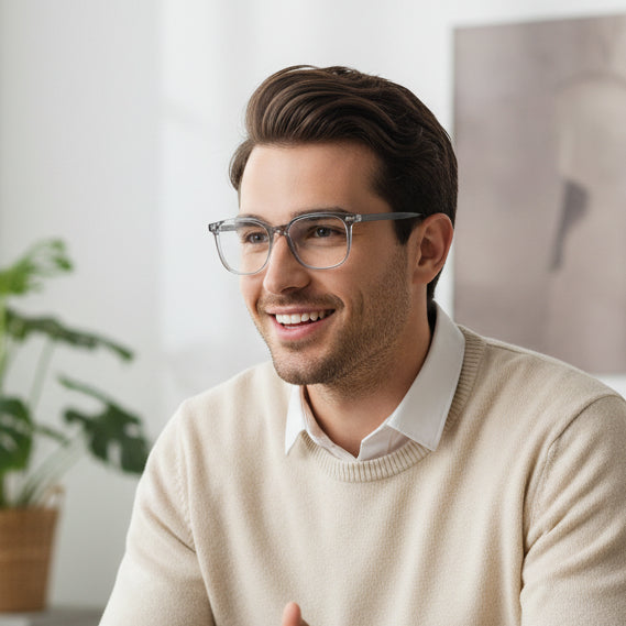 Oversize Dual Tone Eyeglasses Men & Women LKE131-GREY