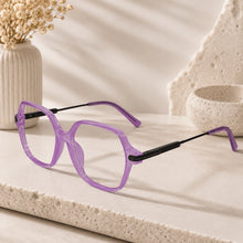 Oversize Purple Square Eyeglasses For Women