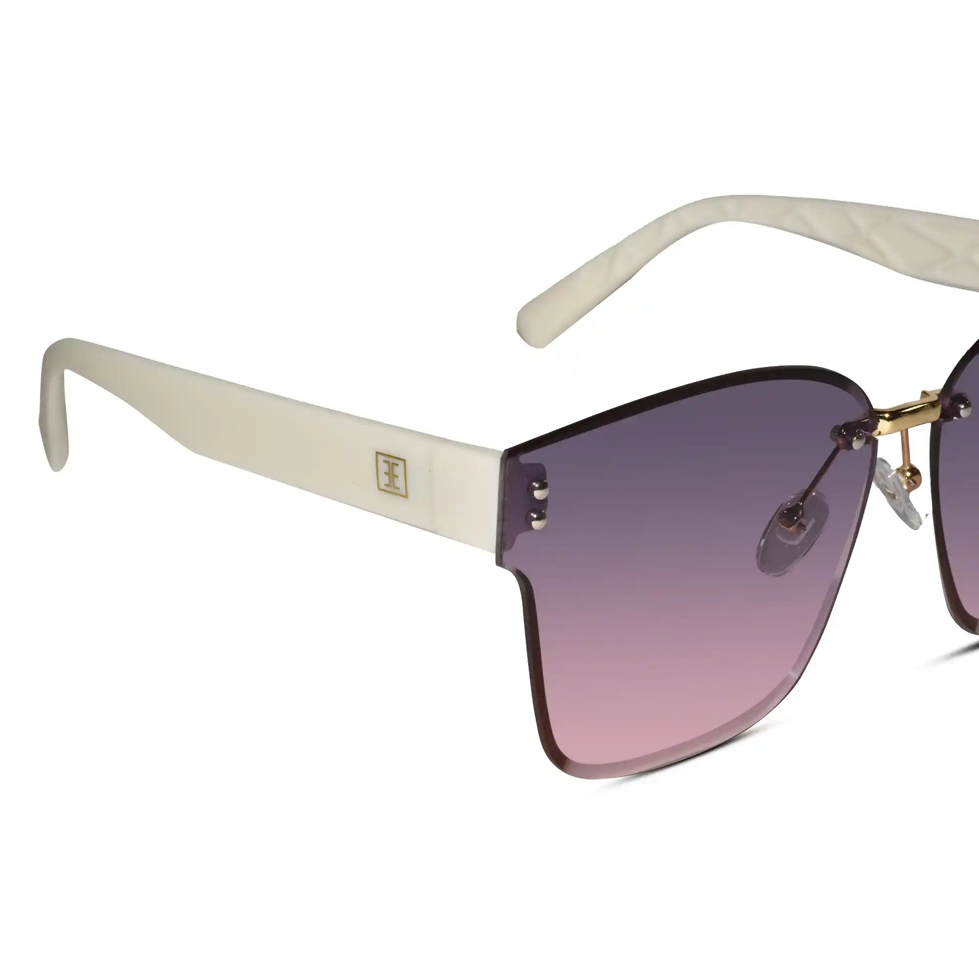 Oversize Rimless Sunglasses For Women ELS2336-WHITE