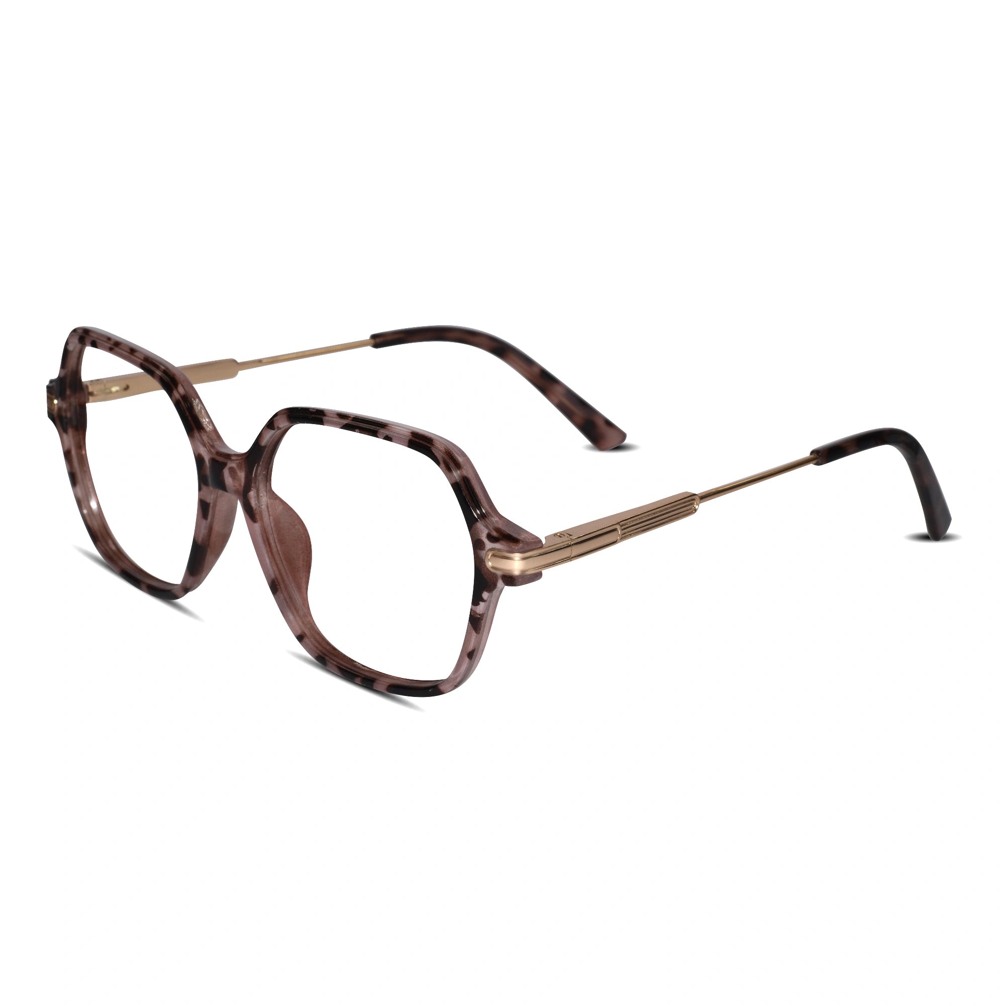 Oversize Square Animal Print Eyeglasses For Women LKE9132-BRN