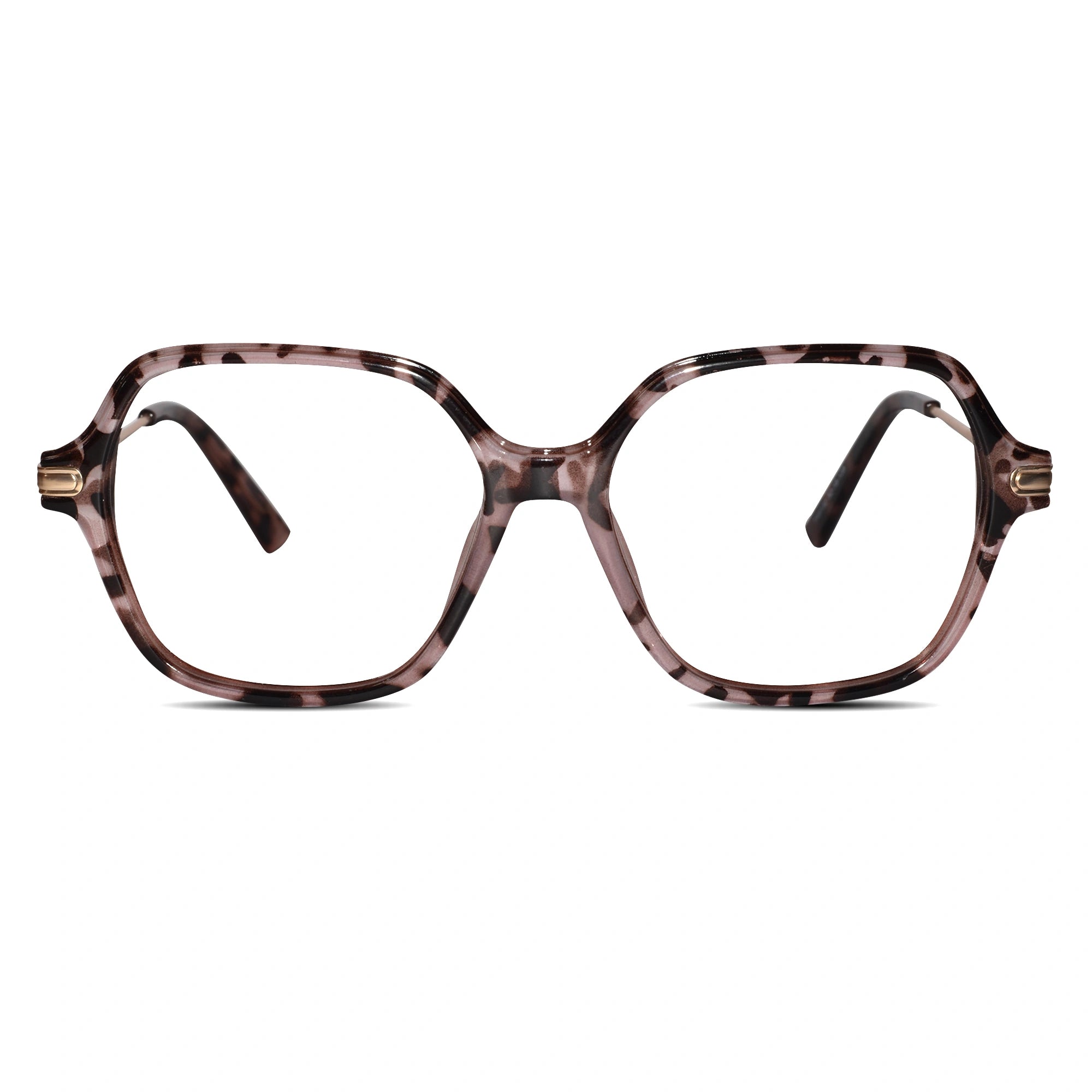 Oversize Square Animal Print Eyeglasses For Women LKE9132-BRN
