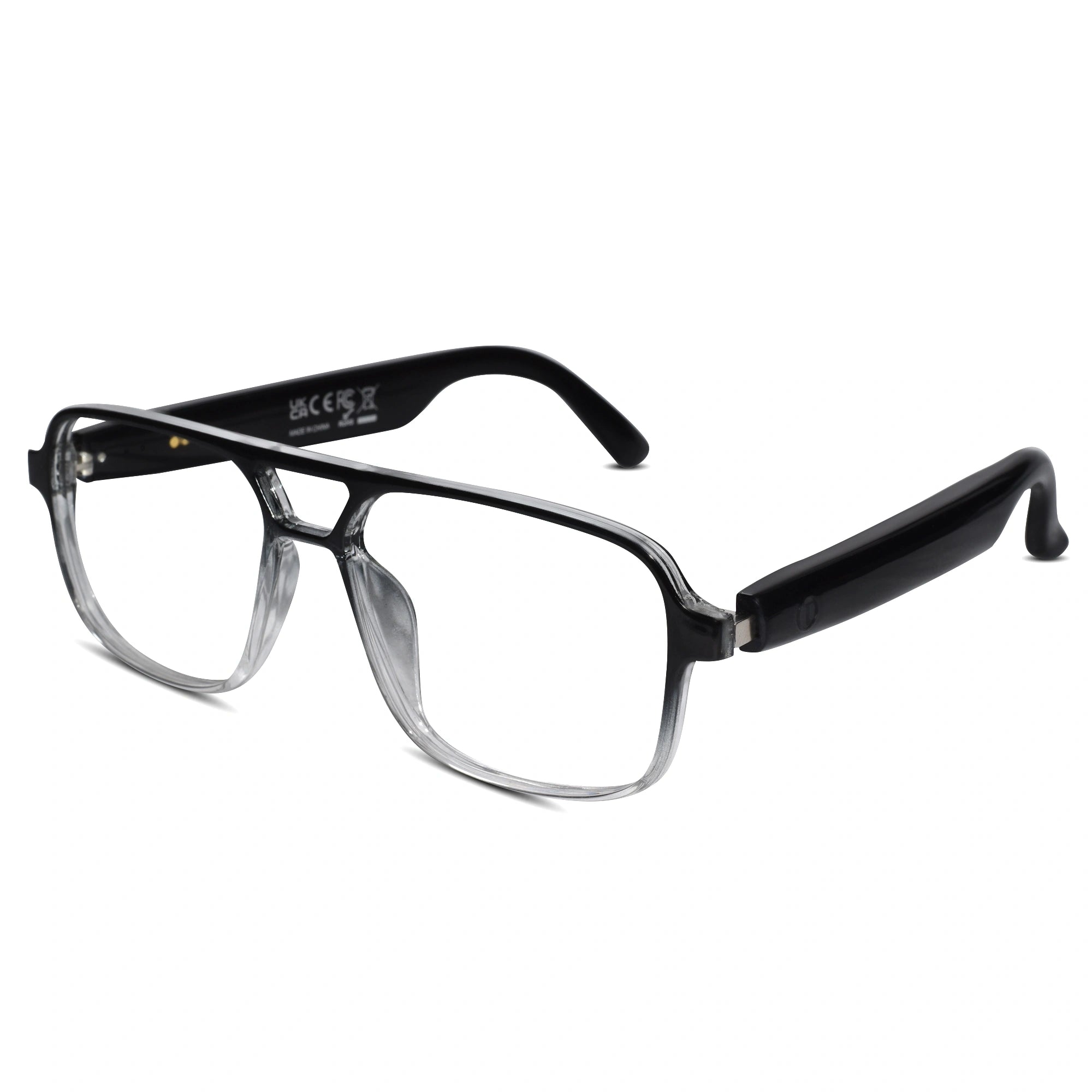 Photo Chromatic Black Smart Eyeglasses For Men & Women LKGS-010-BLK