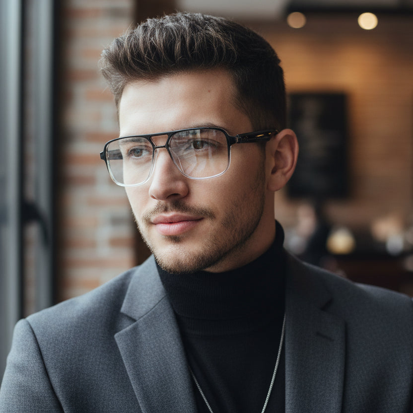 Photo Chromatic Black Smart Eyeglasses For Men & Women LKGS-010-BLK
