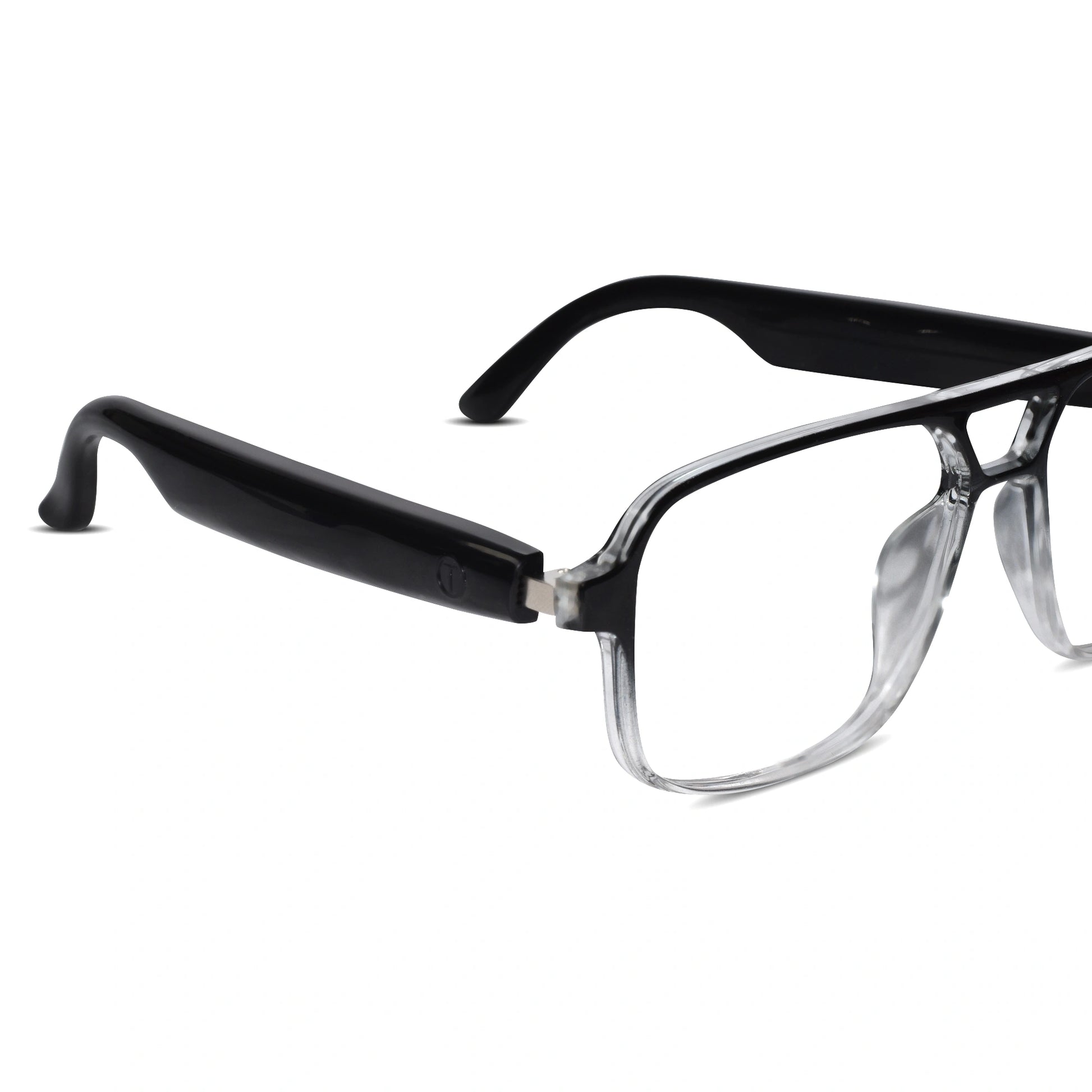 Angled view of Smart Photochromic Eyeglasses, showcasing modern eyeglass frames for men & women. Excellent for relieving eye strain