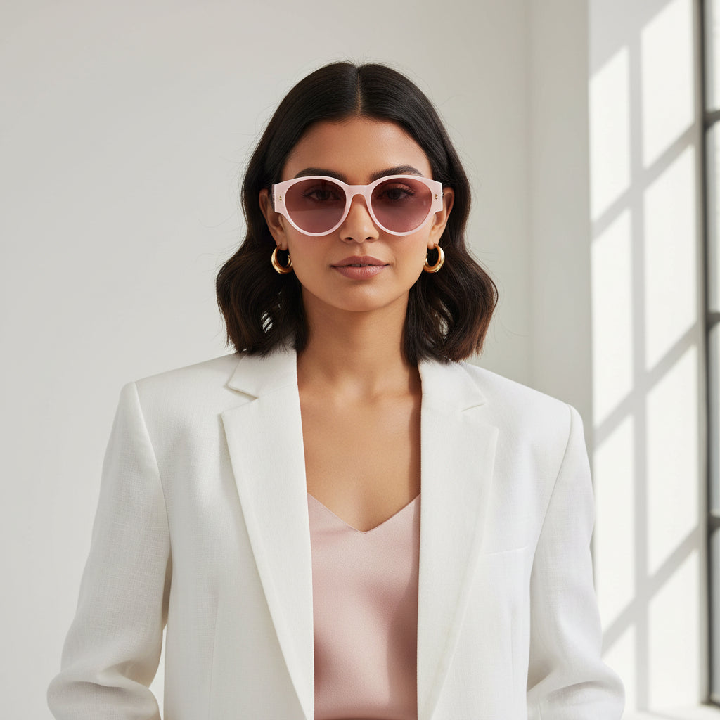 Pink Round  Sunglasses For Women LKS6503-PINK