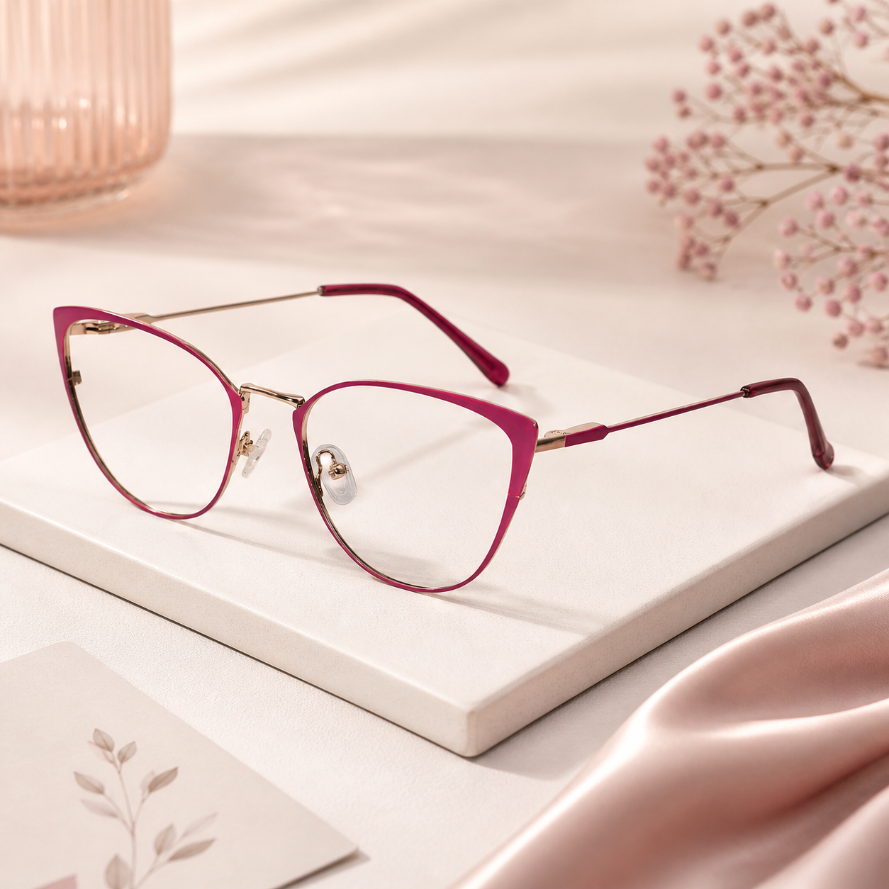 Pink Cat eye Eyeglasses For Women LKE1010-PNK