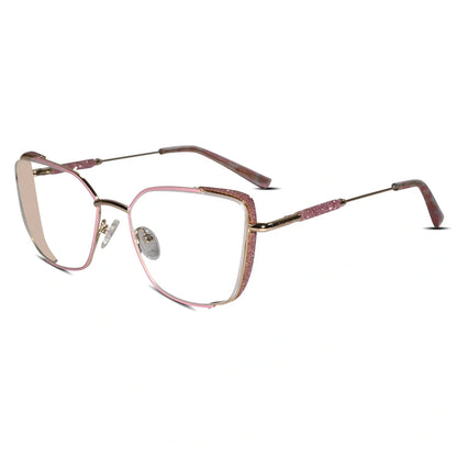 Green Designer Cat eye Rimless Eyeglasses For Women