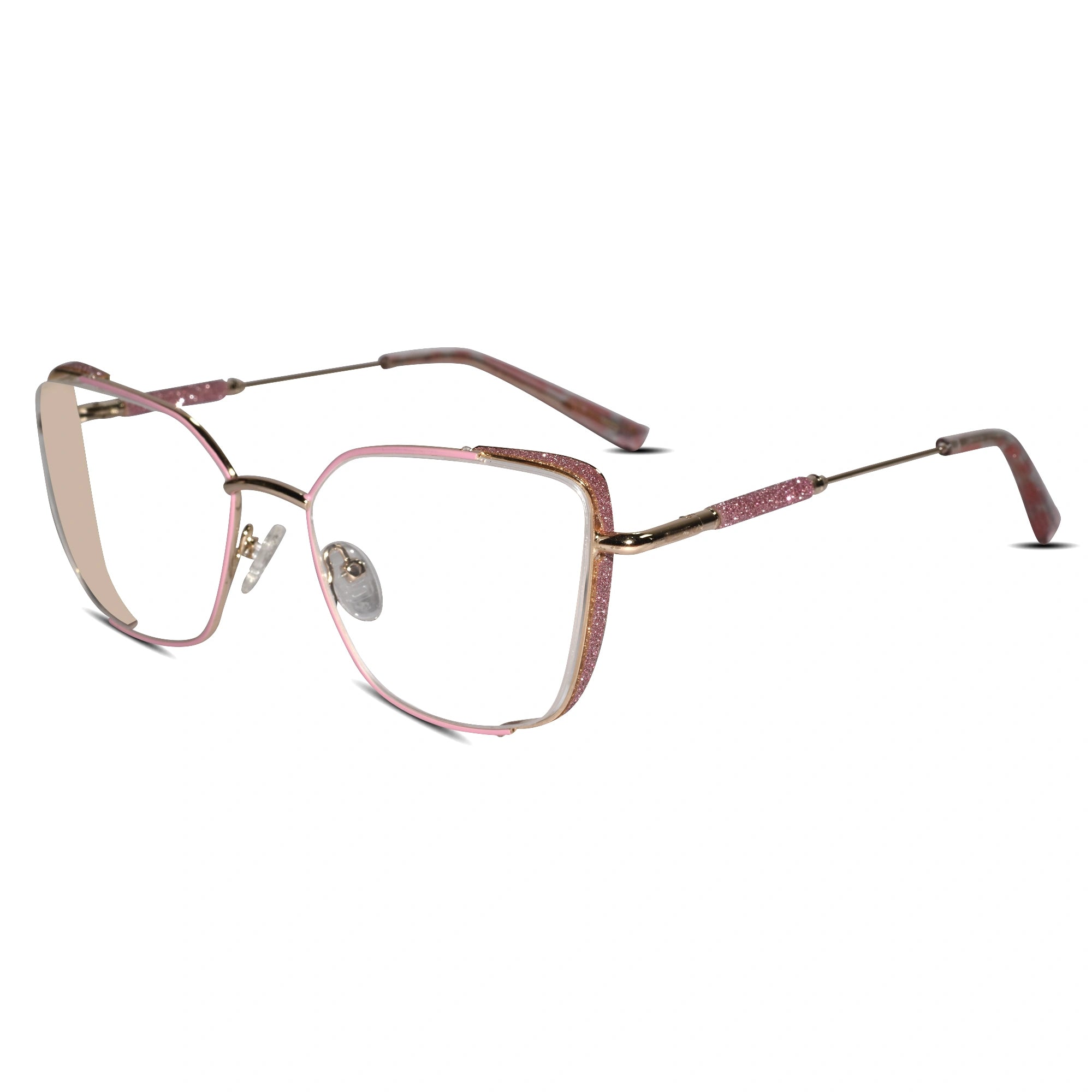 Pink Designer Rimless Cateye Eyeglasses For Women ELE7022-PNK
