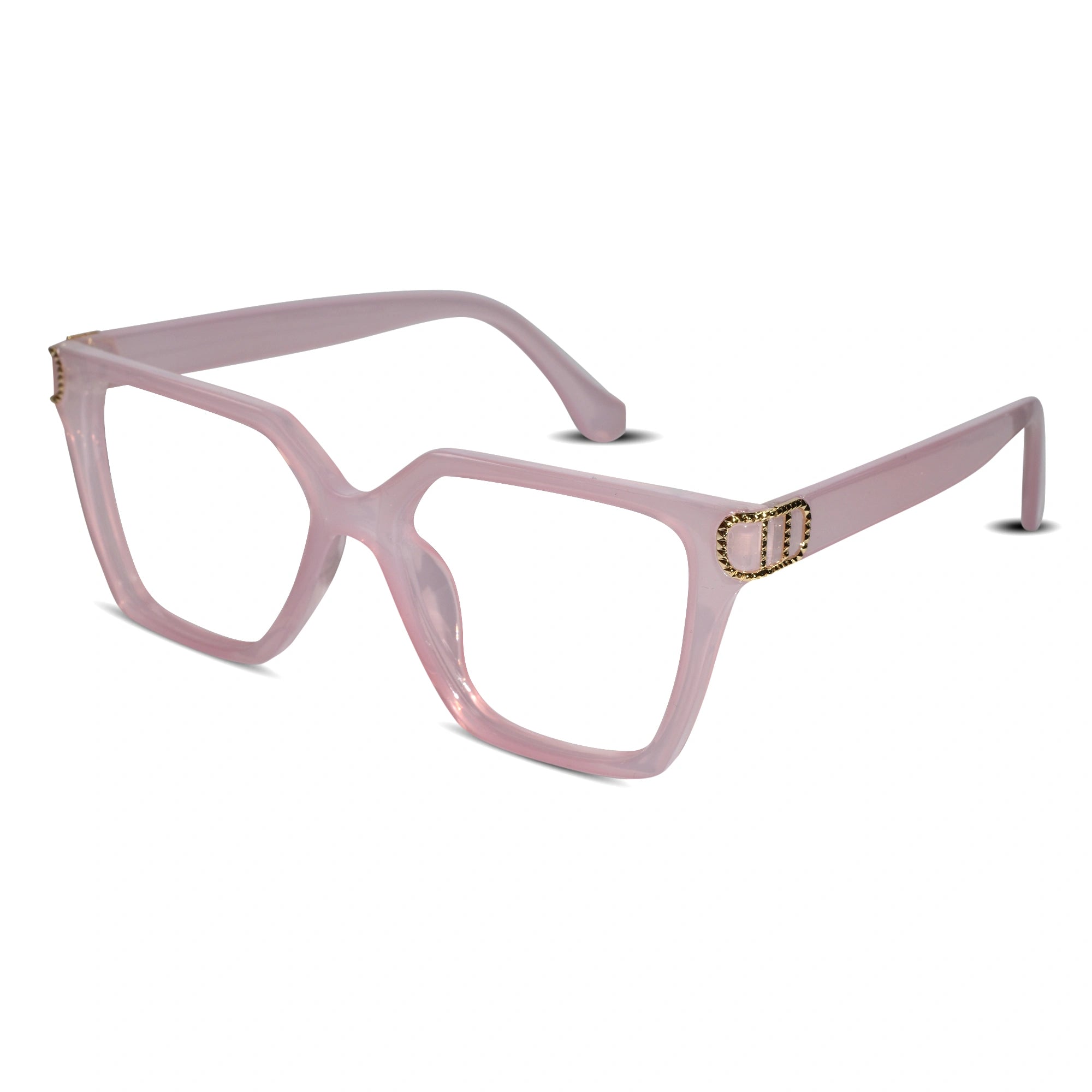 Pink Designer Square Eyeglasses For Women LKE23044-PNK