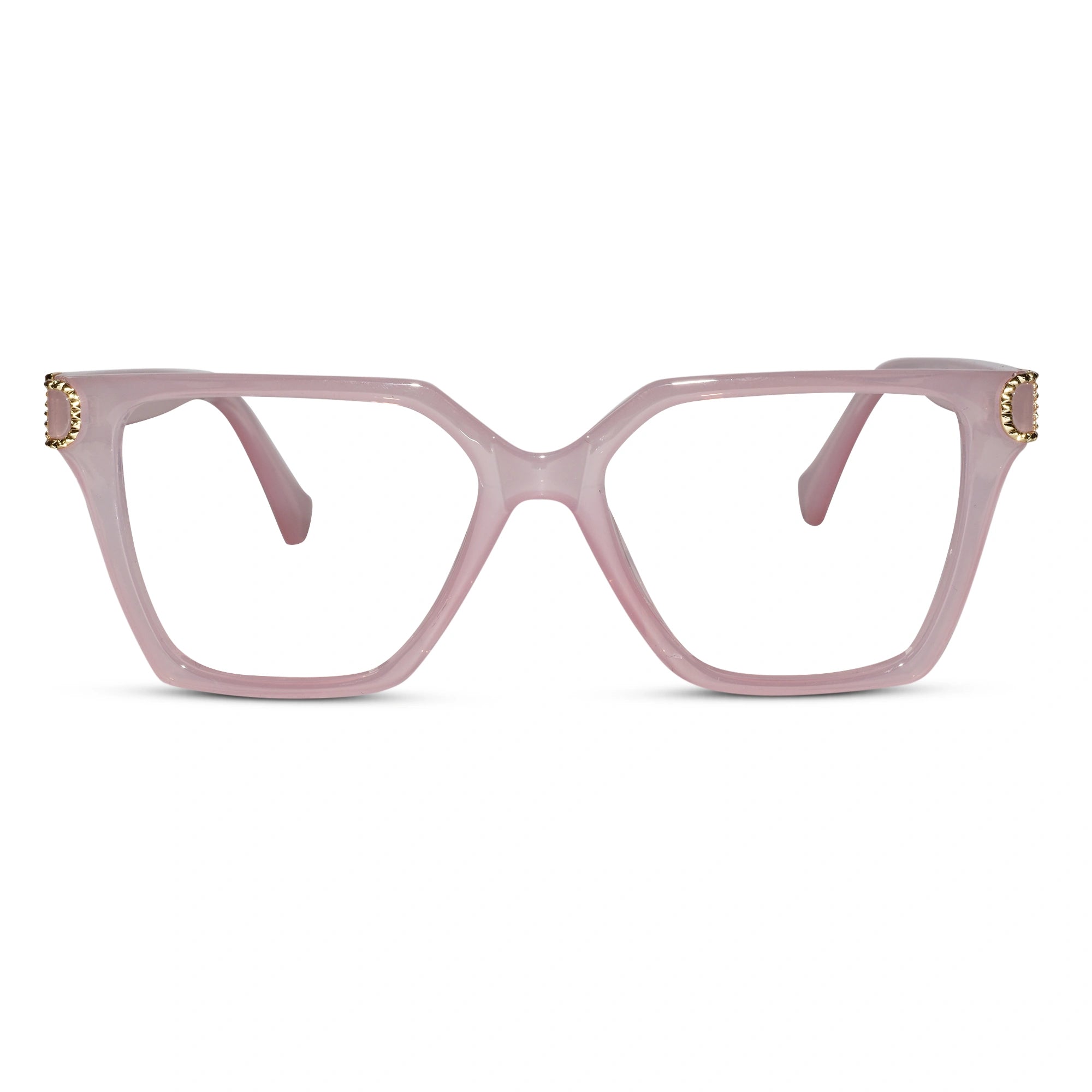 Pink Designer Square Eyeglasses For Women LKE23044-PNK