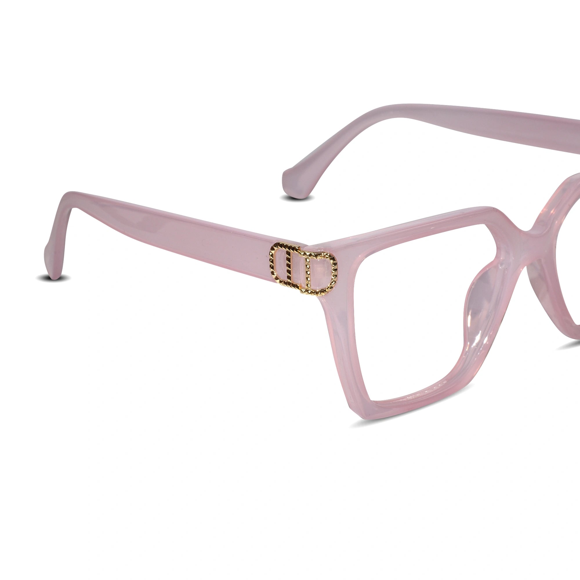 Pink Designer Square Eyeglasses For Women LKE23044-PNK