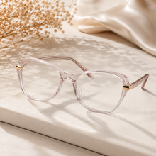 Pink Gold Designer Cateye Eyeglasses For Women
