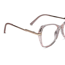 Pink Gold Designer Cateye Eyeglasses For Women