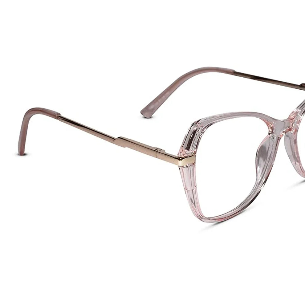 Pink Gold Designer Cateye Eyeglasses For Women LKE9102-PNK