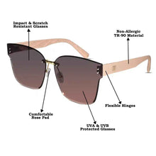 Pink Rimless Sunglasses For Women