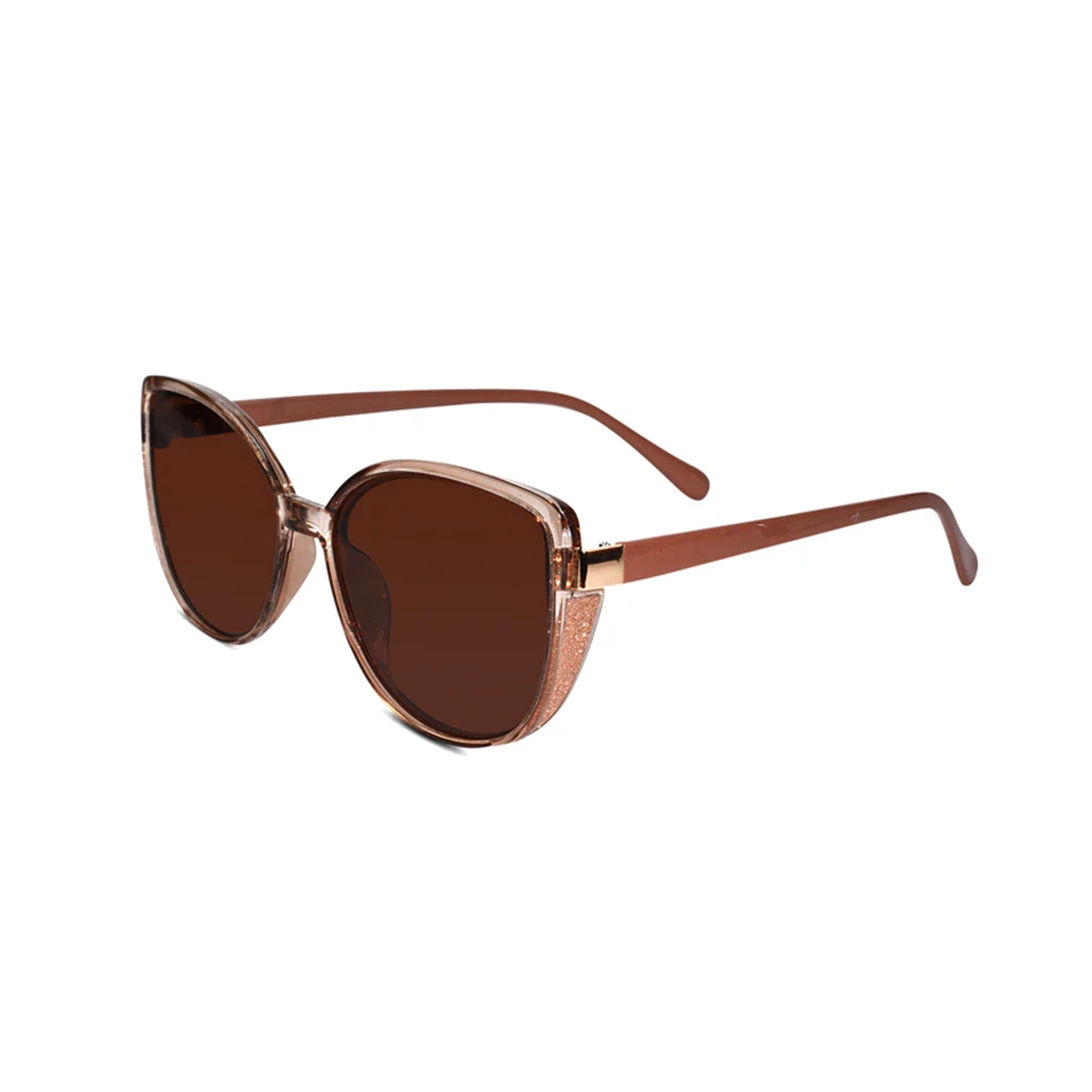 Full view Lenskandy brown cat eye sunglasses for Women UV-protected vibrant colour shades built with non allergic material