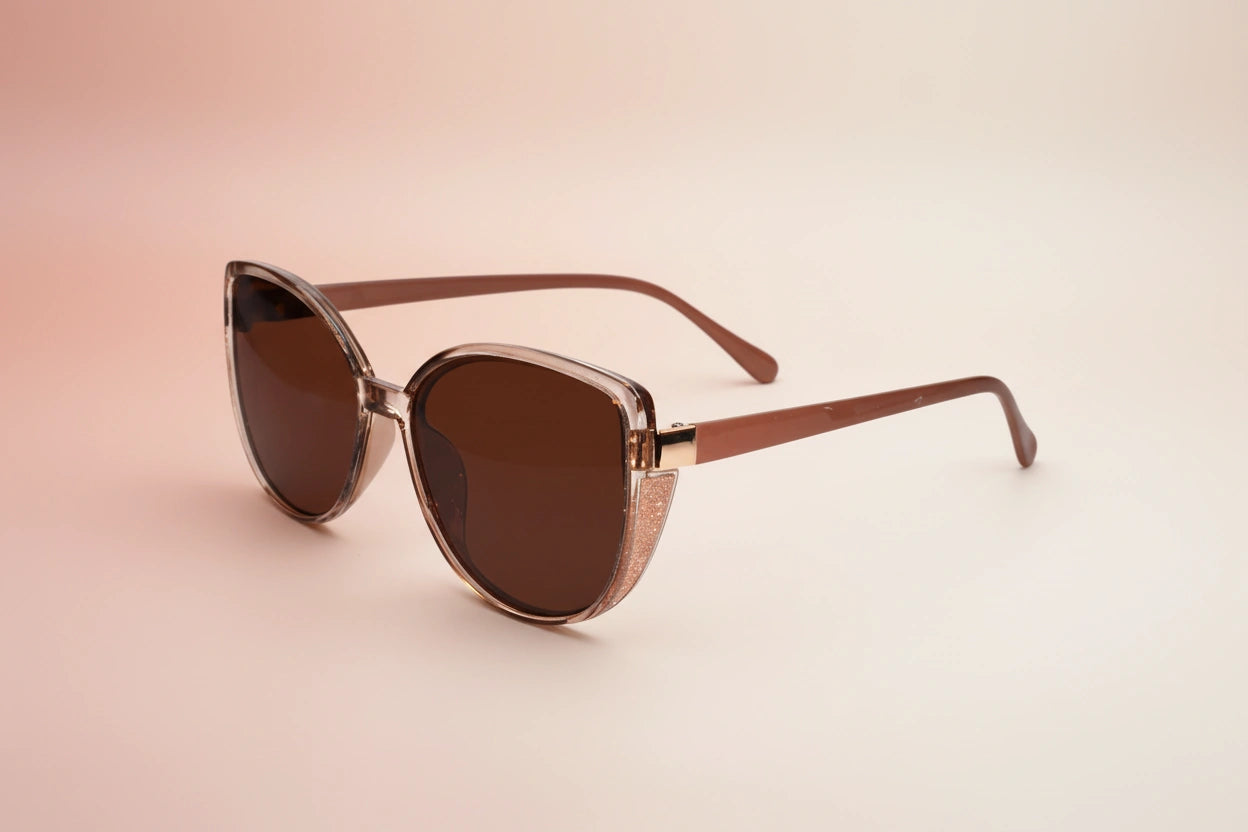 Polarised Cateye Sunglasses For Women LKS9075-BRN