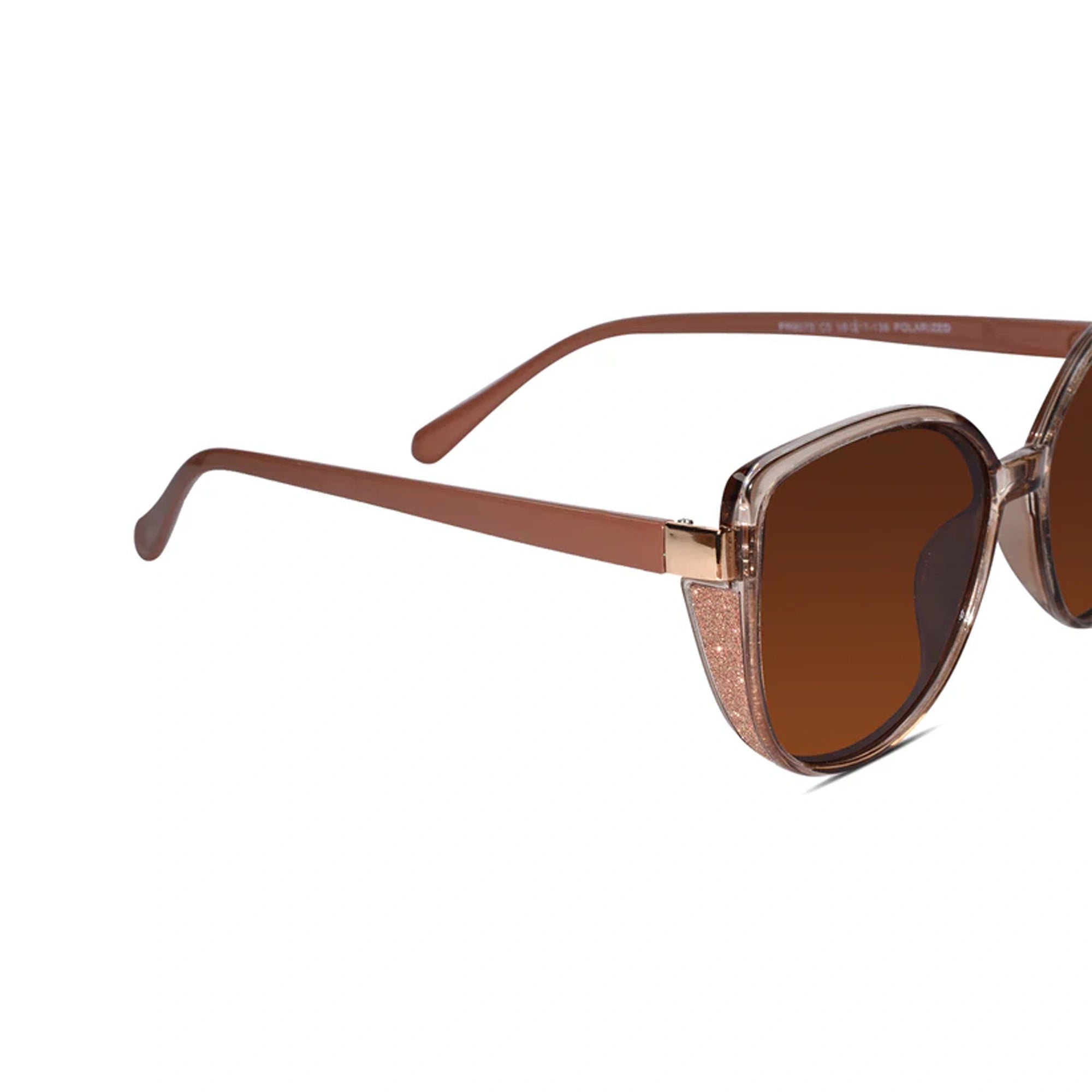 Polarised Cateye Sunglasses For Women LKS9075-BRN