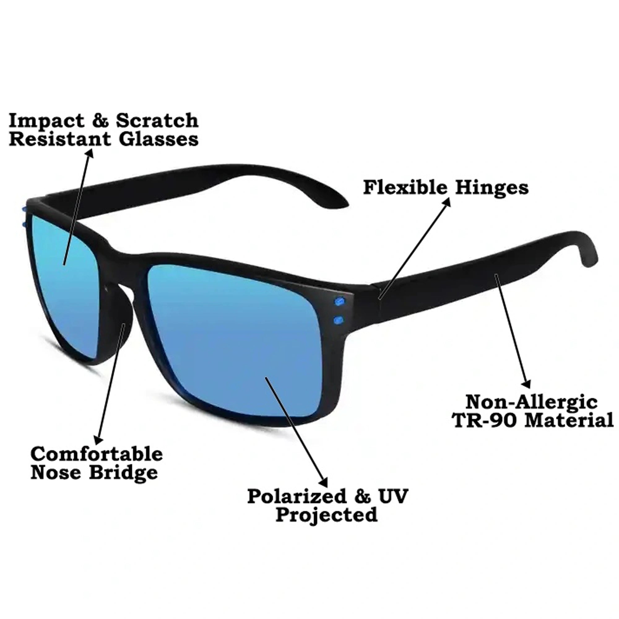 Polarized Sports Sunglasses For Men & Women LKS3056-BLU