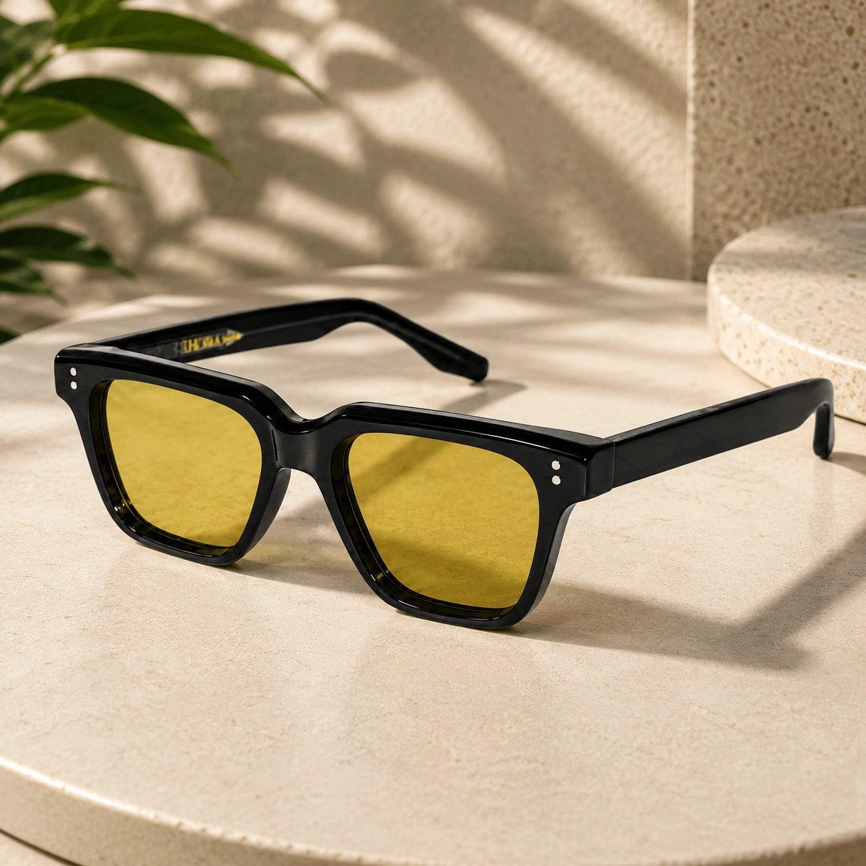 Premium Black Rectangle Sunglasses for Men ELSZ8204-BLK