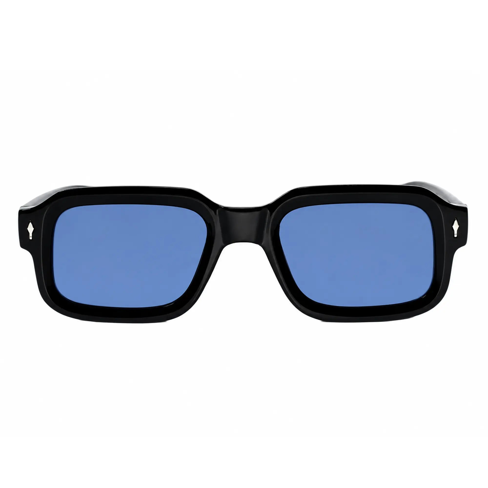 Premium Black Rectangular Blue Lens Sunglasses for Men ELSZ8302-BLK