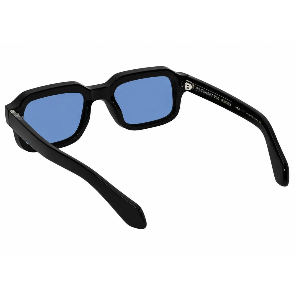 Premium Black Rectangular Blue Lens Sunglasses for Men ELSZ8302-BLK