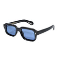 Premium Black Rectangular Blue Lens Sunglasses for Men ELSZ8302-BLK
