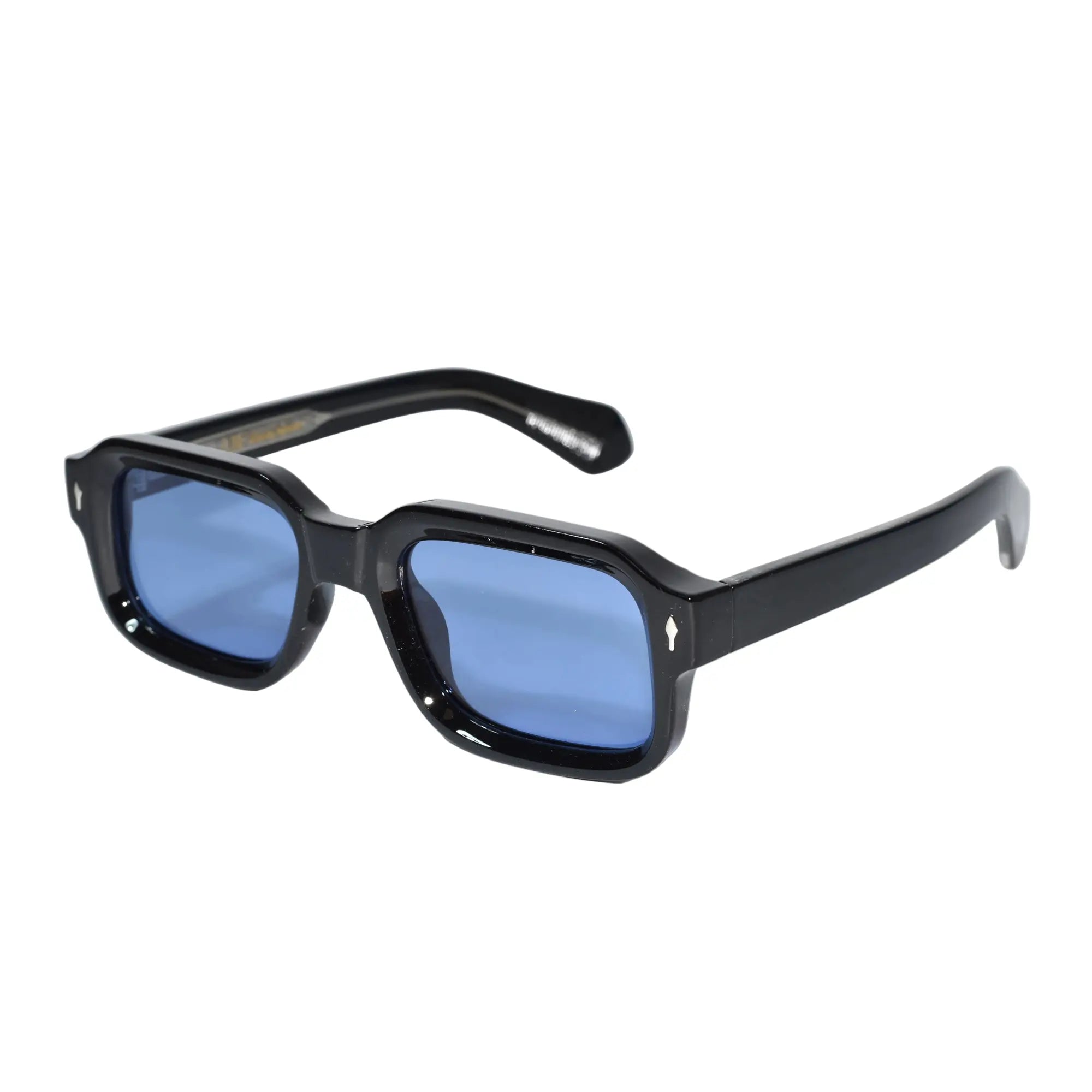 Premium Black Rectangular Blue Lens Sunglasses for Men ELSZ8302-BLK