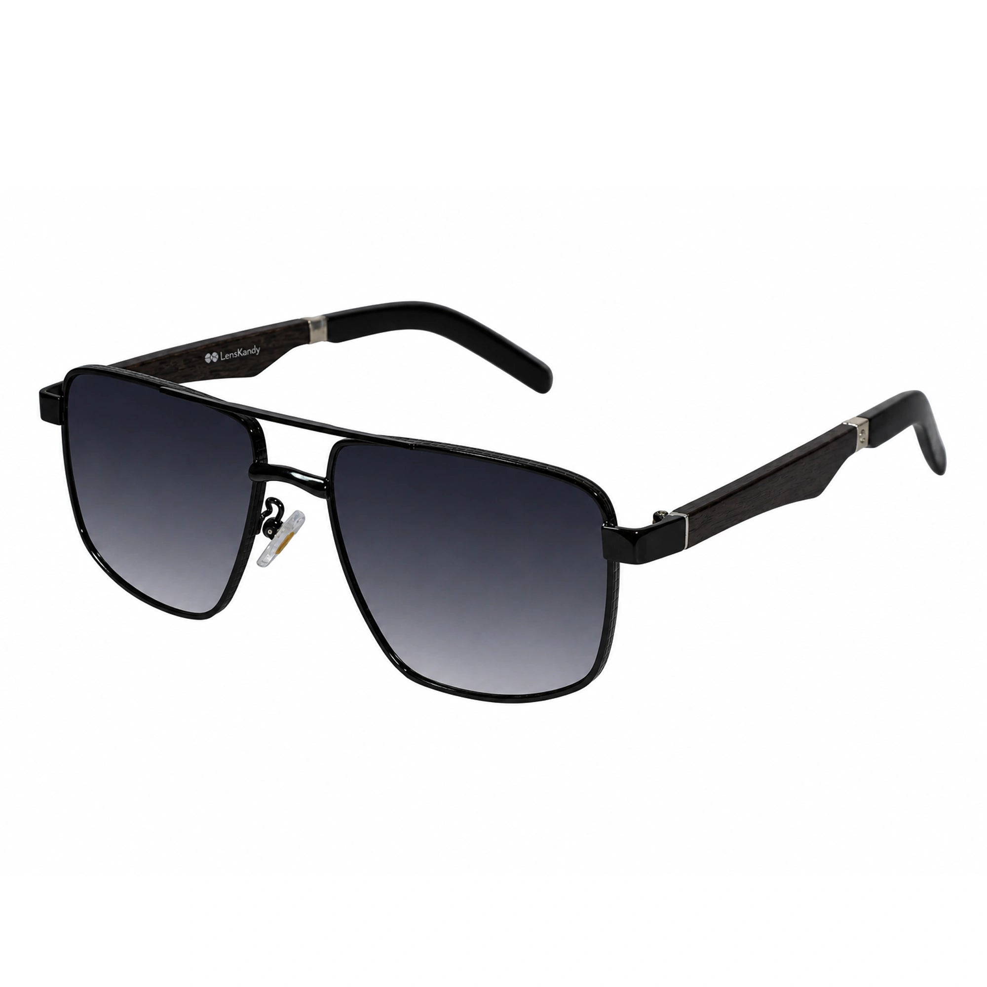 Premium Black Rectangular Sunglasses for Men LKS2648-BLK