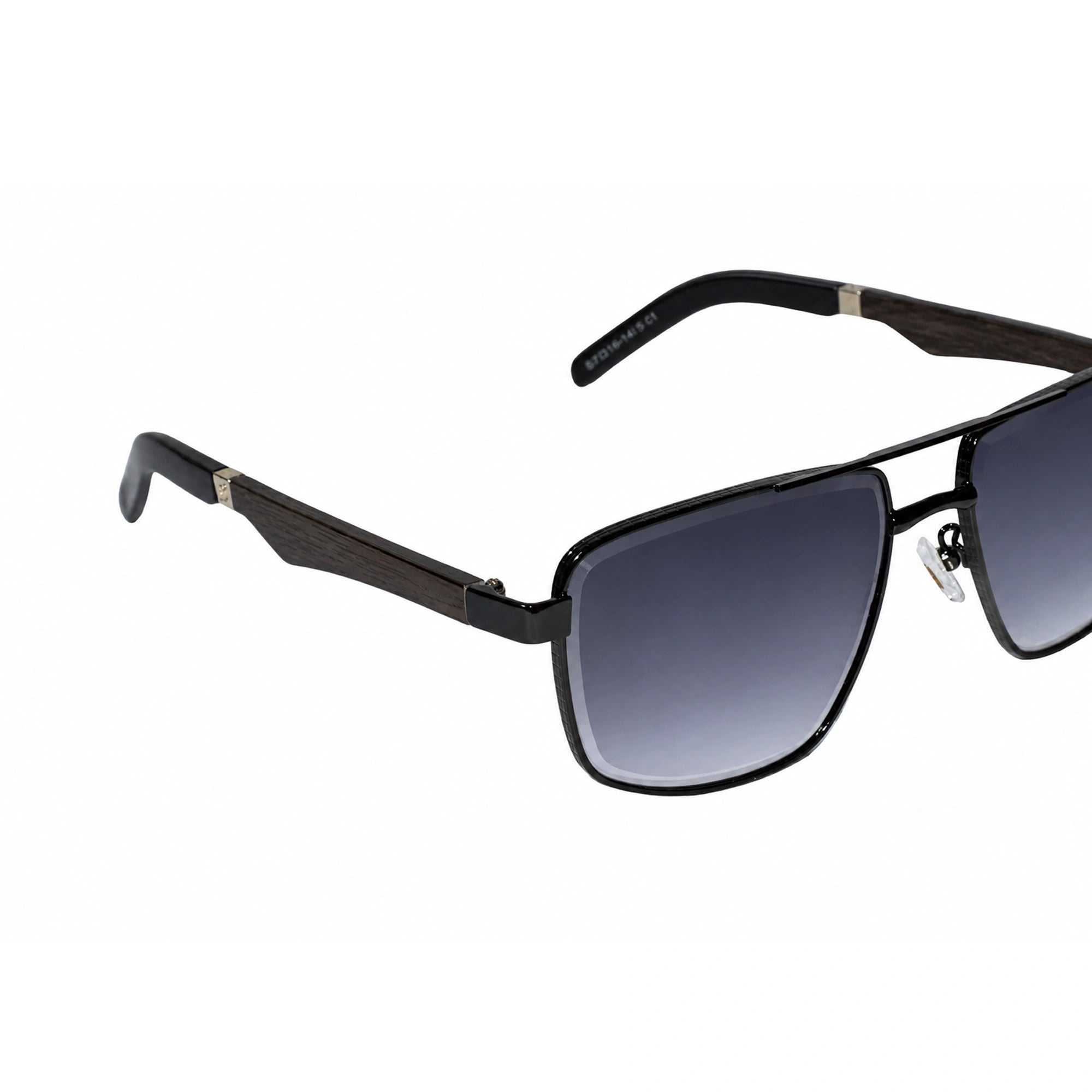 Premium Black Rectangular Sunglasses for Men LKS2648-BLK