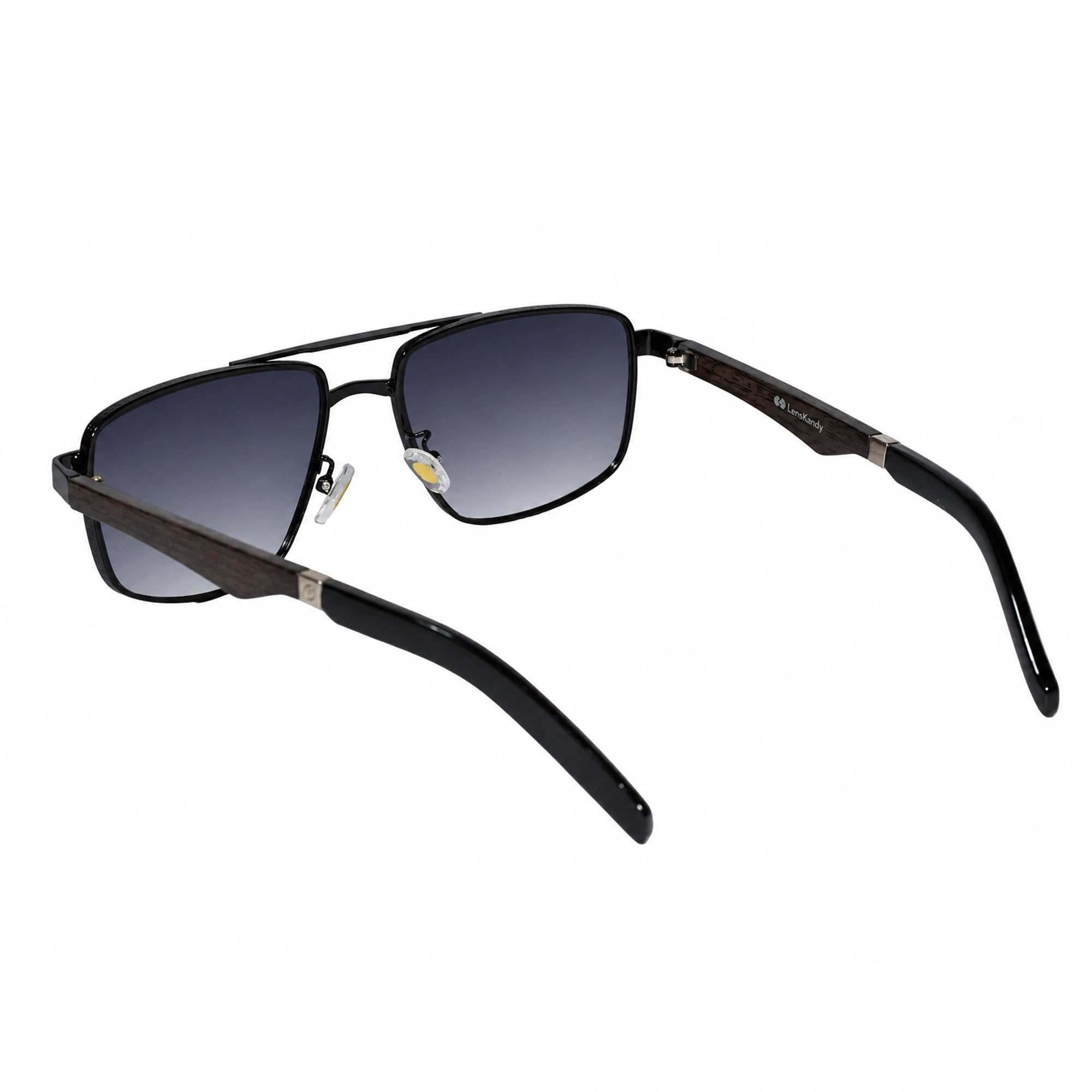 Premium Black Rectangular Sunglasses for Men LKS2648-BLK