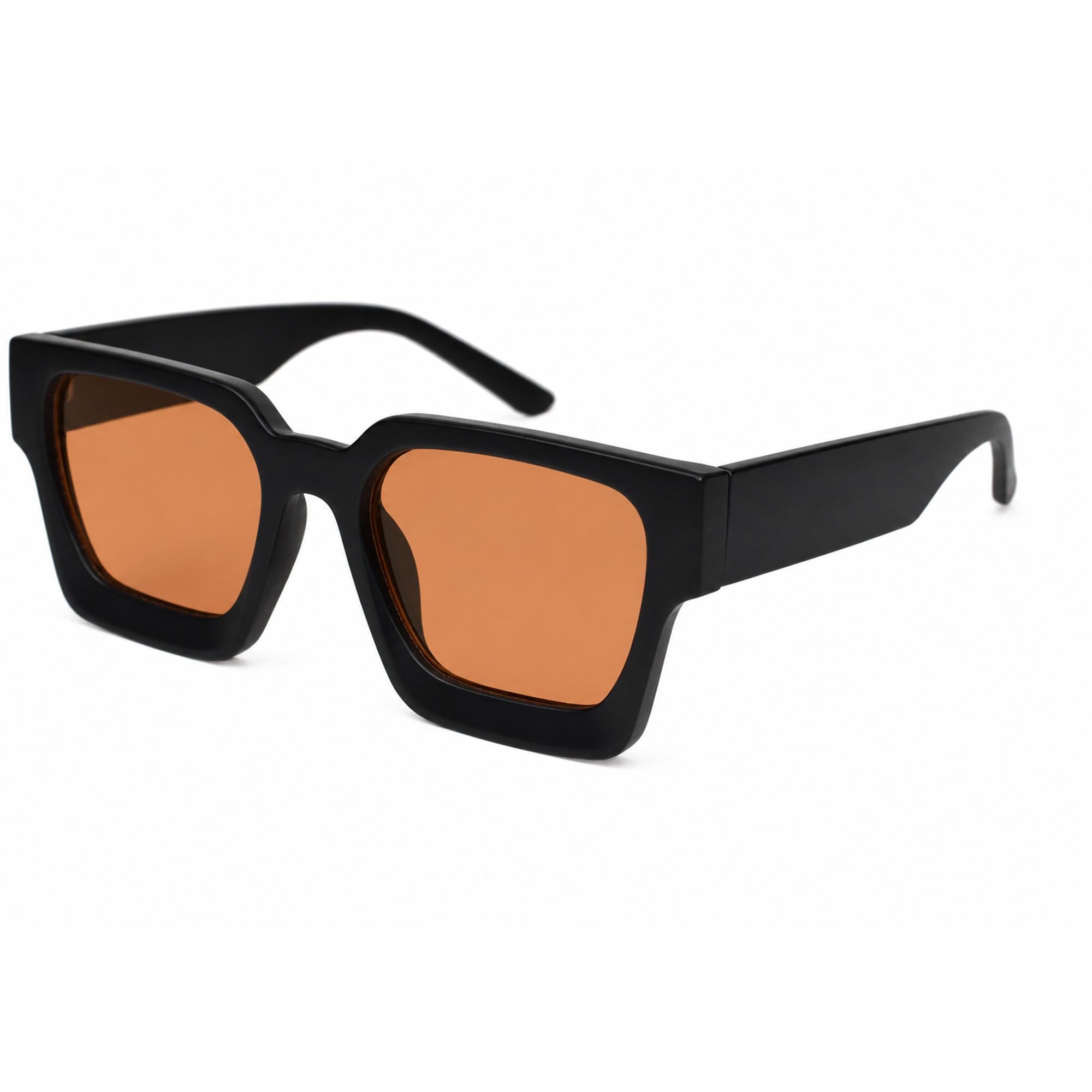 Premium Black Square Orange Lens Sunglasses for Men ELSZ3502-ORNG
