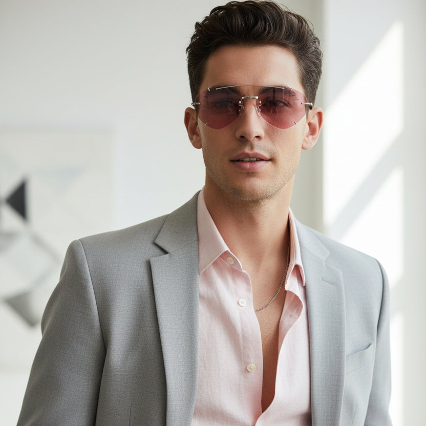 Premium Pink Aviator And UV Protected Sunglasses For Men & Women ELS2026S03-PNK