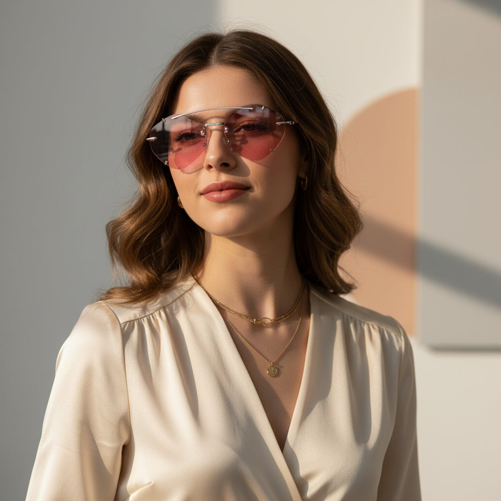 Premium Pink Aviator And UV Protected Sunglasses For Men & Women ELS2026S03-PNK