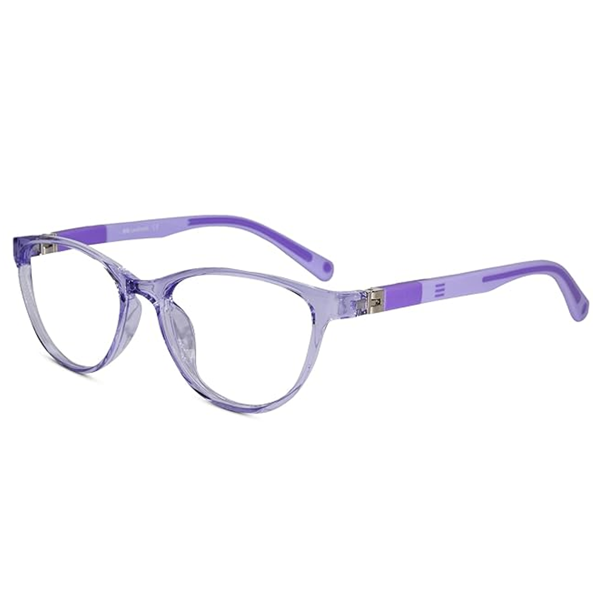 Latest Purple blue light blocking Cat eye Eyeglasses designed for girls; stylish frames for reducing digital strain.