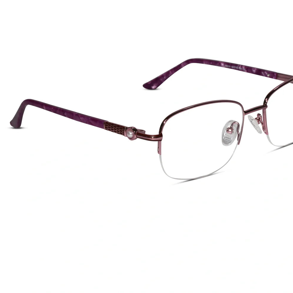 JEWEL Brown Designer Semi Frame Cat eye Eyeglasses For Women