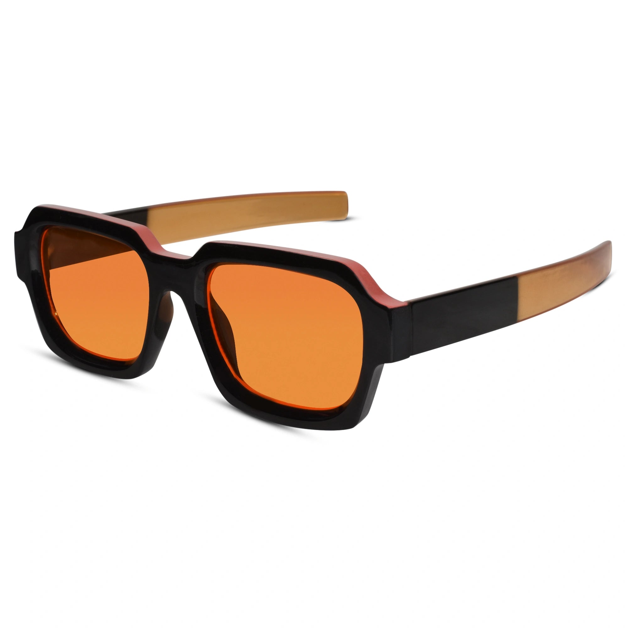 RETRO Orange Tint Square Sunglasses For Men & Women LKS2903-ORNG