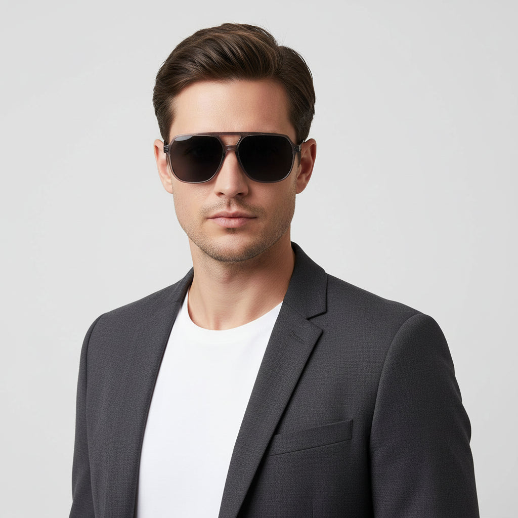 Crystal grey transparent Marshall eyeglasses For Men ELSY108-GRY