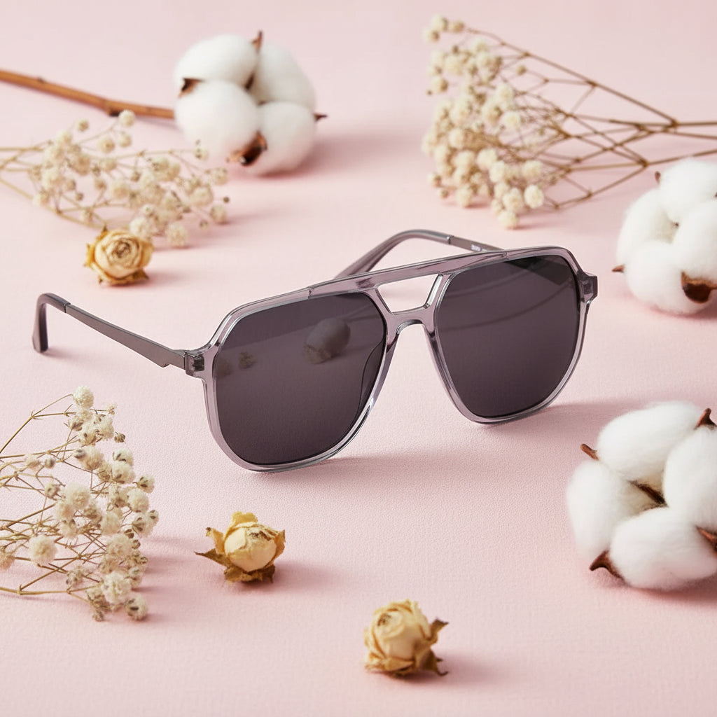 Crystal grey transparent Marshall eyeglasses For Men ELSY108-GRY