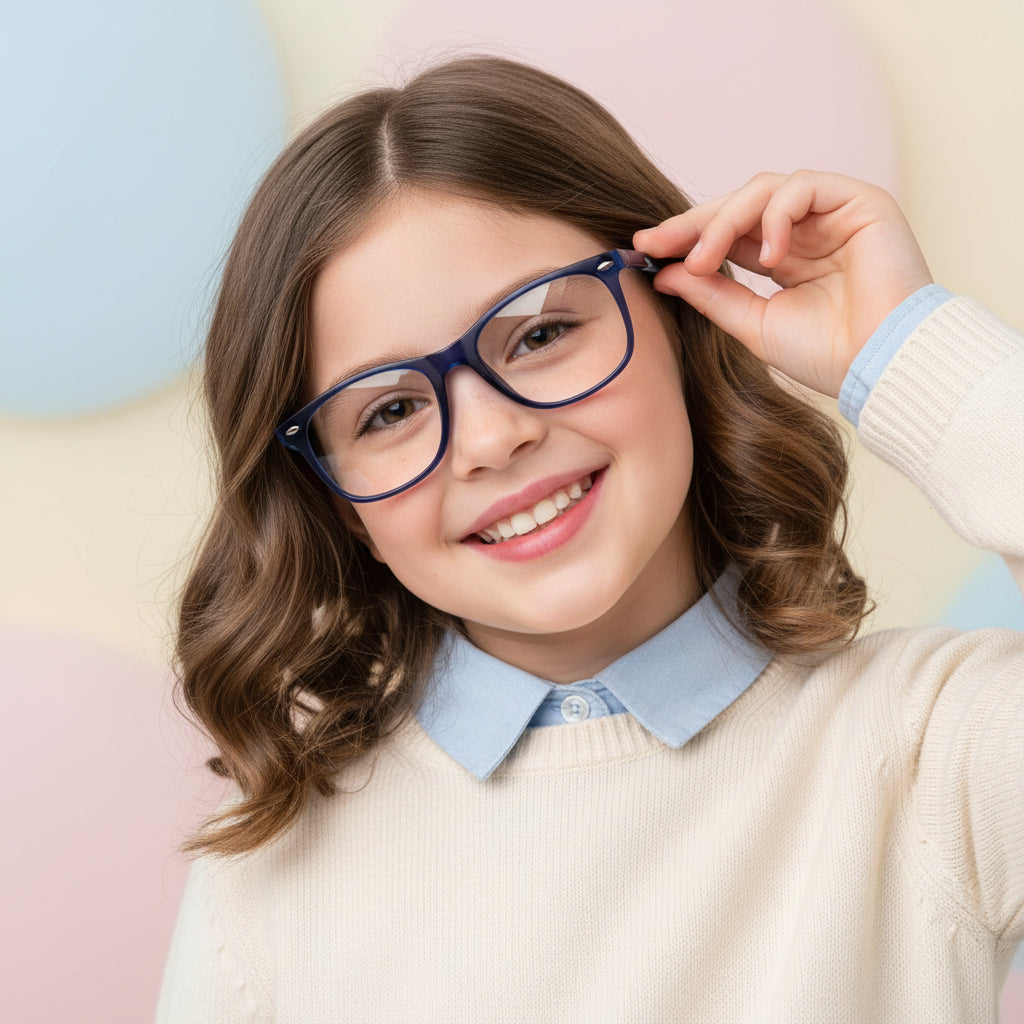 Rectangular Blue Eyeglasses For Kids LKEK2310-BLU