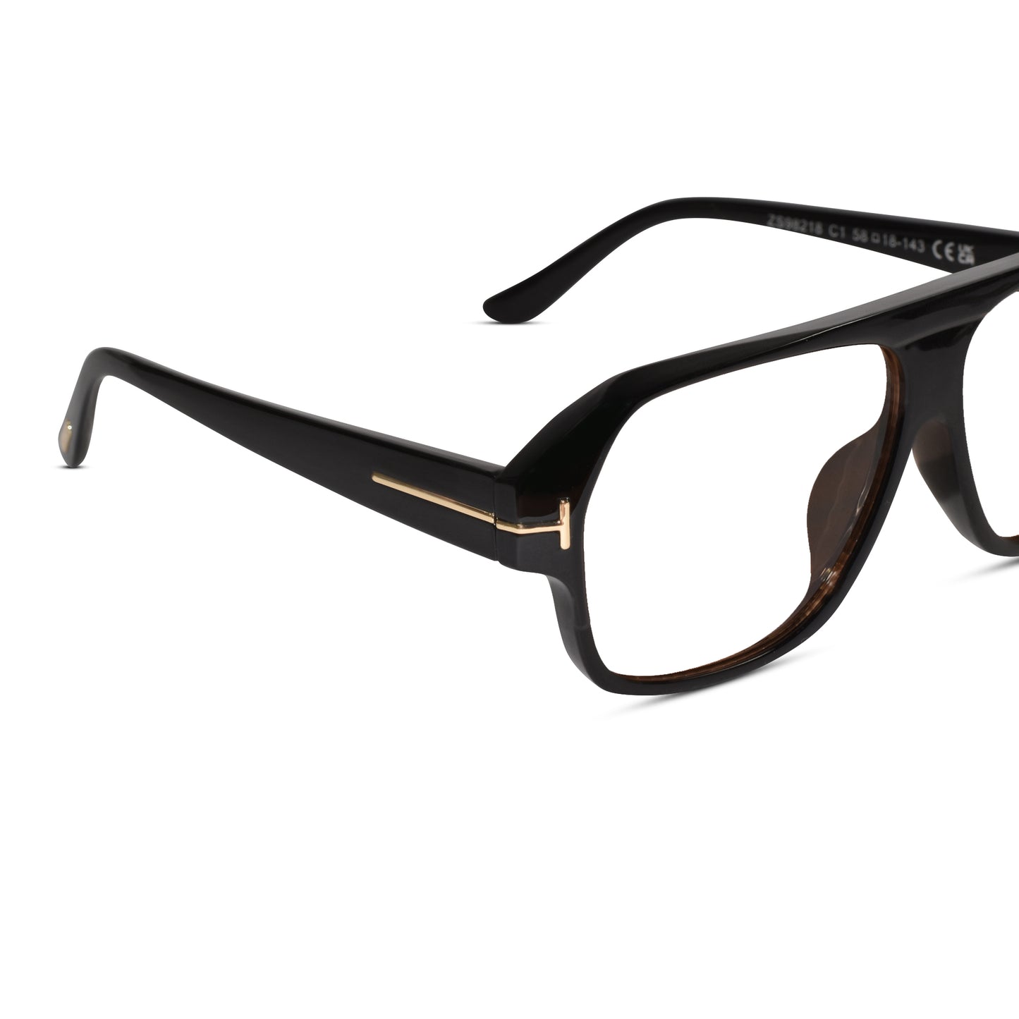 Designer Black Retro Rectangular Eyeglasses