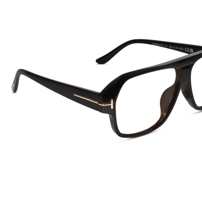 Designer Black Retro Rectangular Eyeglasses