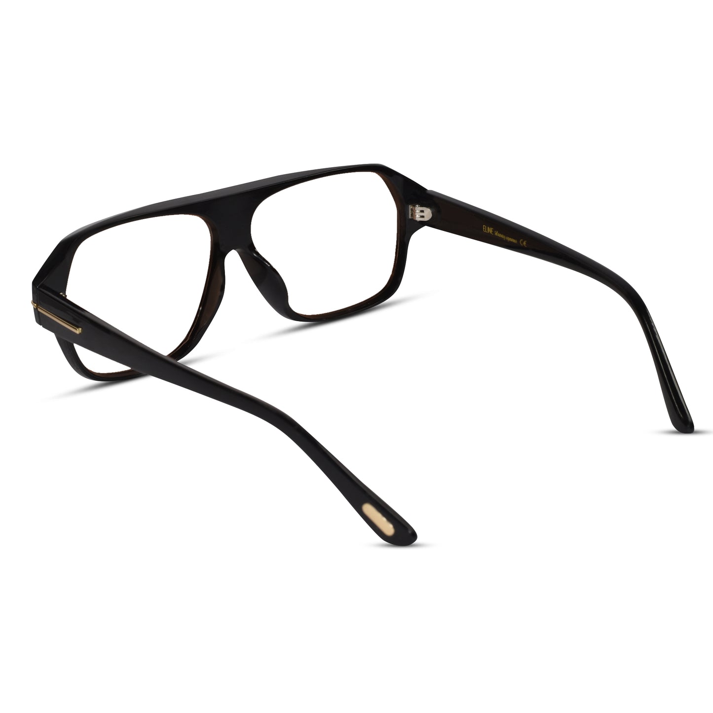 Designer Black Retro Rectangular Eyeglasses