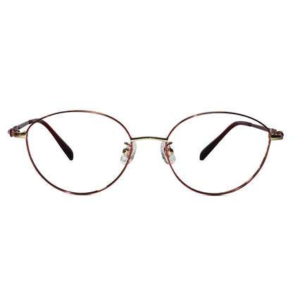 Brown Gold Designer Rimless Cat eye Eyeglasses For Women