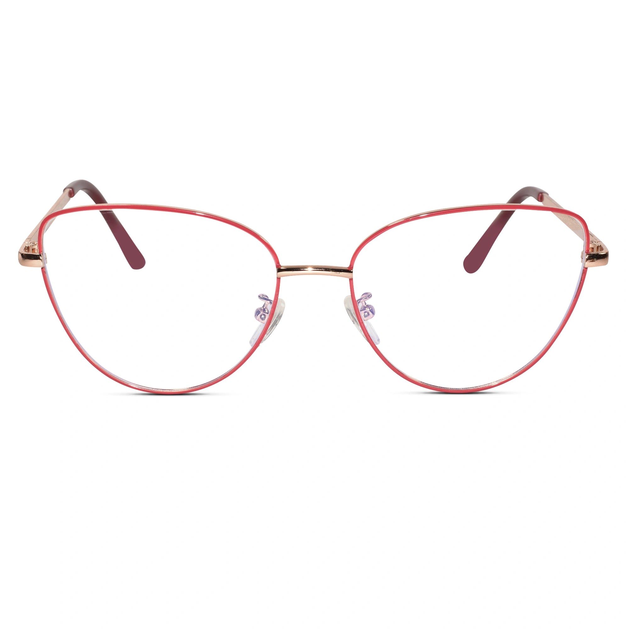 Red Golden Cateye Eyeglasses For Women LKE0001-RED