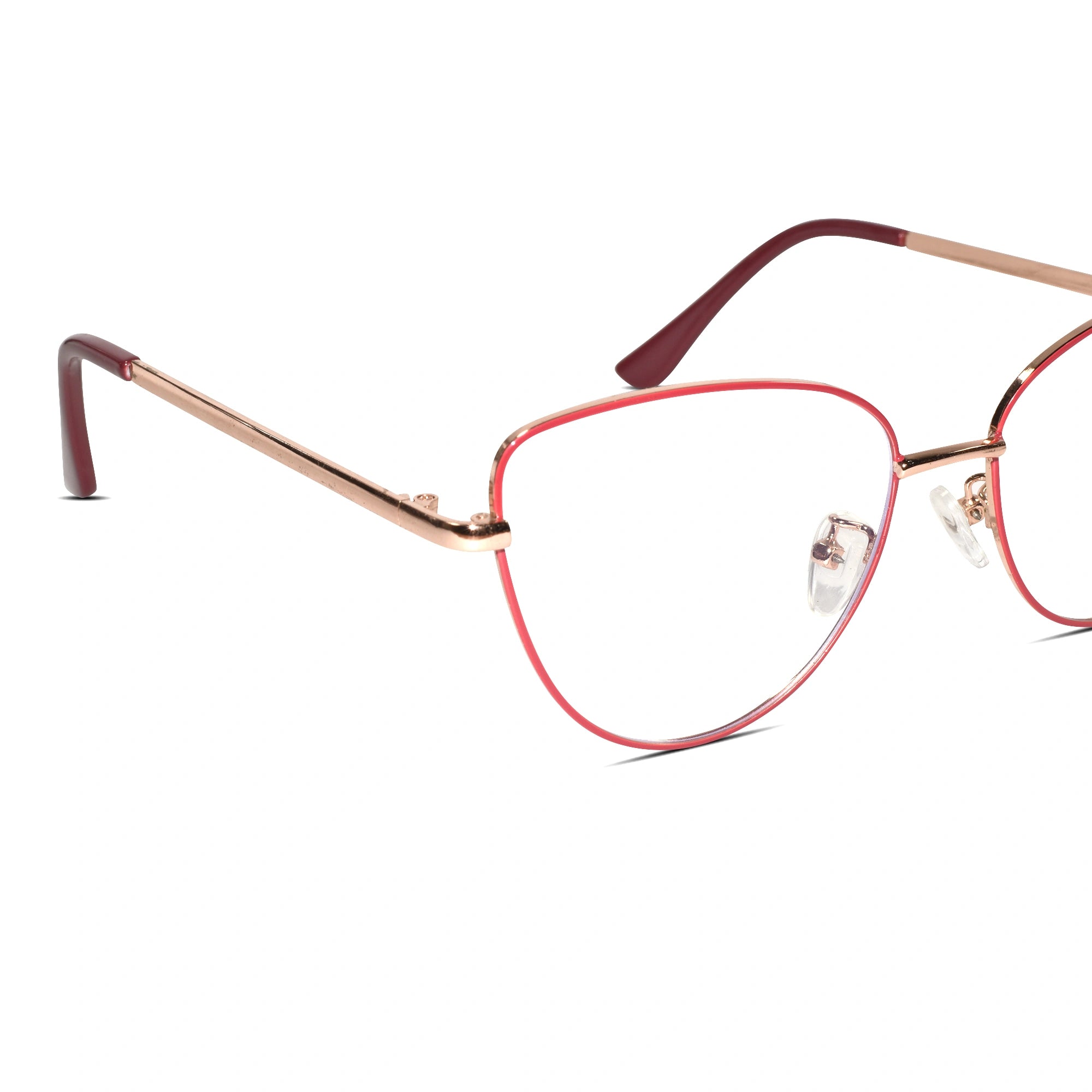 Red Golden Cateye Eyeglasses For Women LKE0001-RED